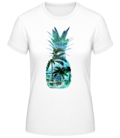 Pineapple Palms - Women's Basic T-Shirt - White - Front Pineapple Palms - Women's Basic T-Shirt - White - Front