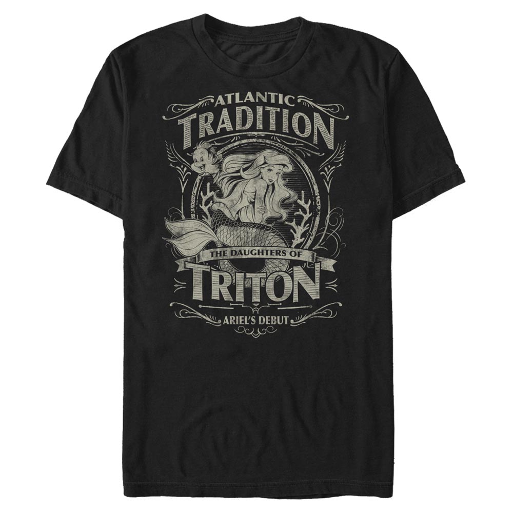 Disney - Ariel La Petite Sirène - Malá mořská víla Atlantic Tradition - Homme T-shirt - Noir - Devant
