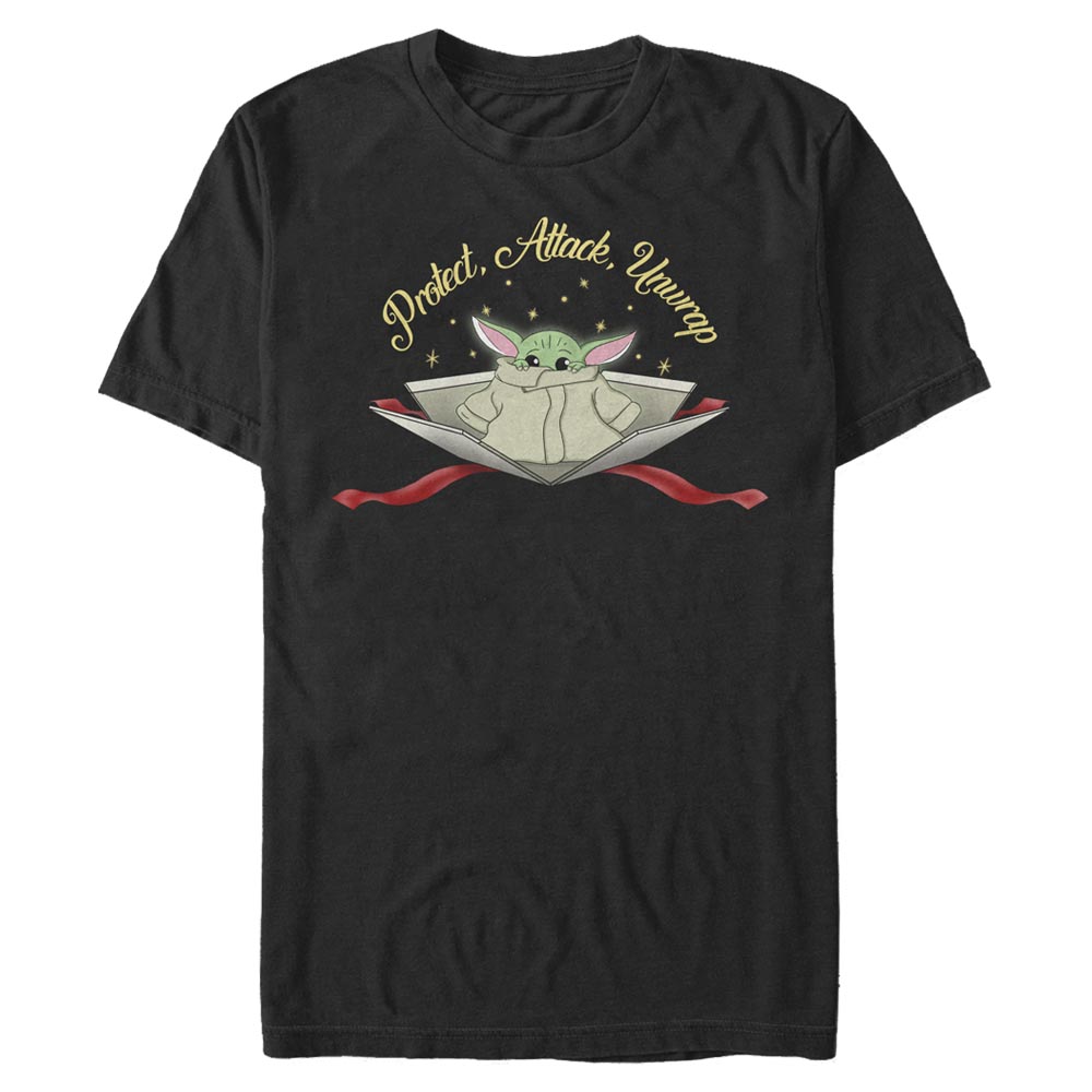 Star Wars - The Mandalorian - The Child Protect Attack Unwrap - Weihnachten - Männer T-Shirt