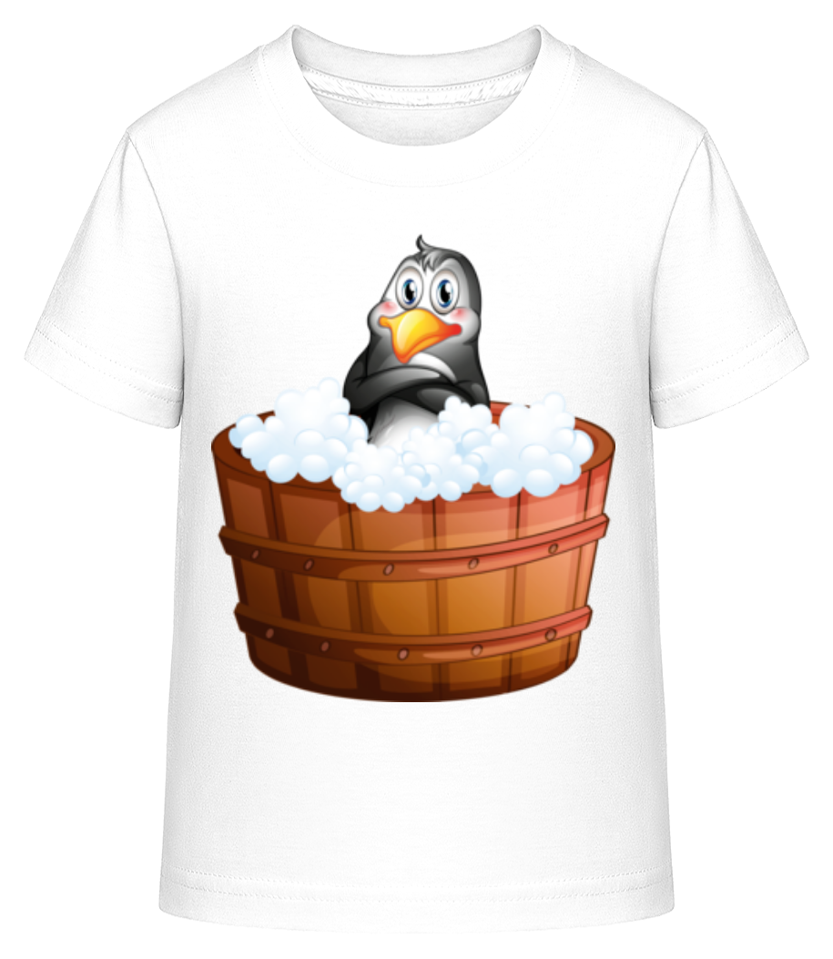 Aperçu: Pingouin Dans Bain Moussant - T-shirt shirtinator Enfant - Blanc - Devant