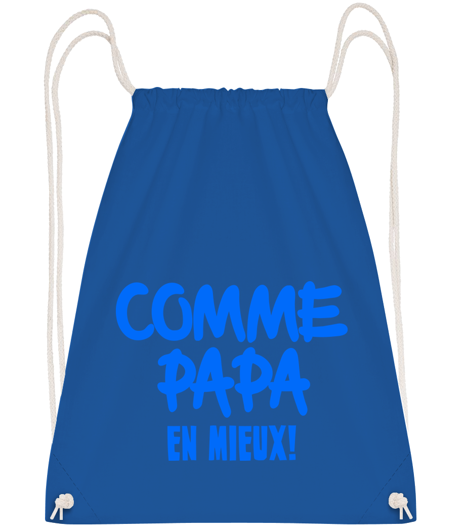 Aperçu: Comme Papa, En Mieux! - Sac à dos Drawstring - Bleu royal - Vorn