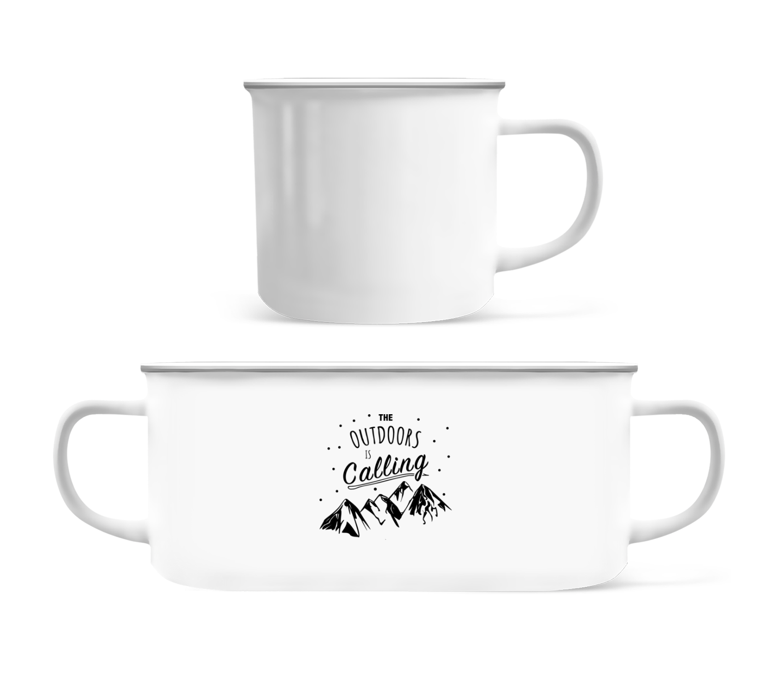 Aperçu: The Outdoors Is Calling - Tasse Émaillée - Blanc - Devant
