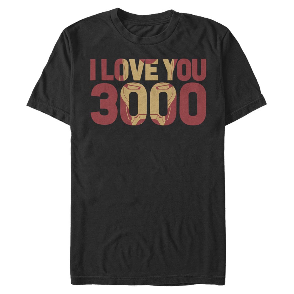 Aperçu: Love You 3000 Texte - Marvel Avengers: Endgame - Homme T-Shirt - Noir - Devant