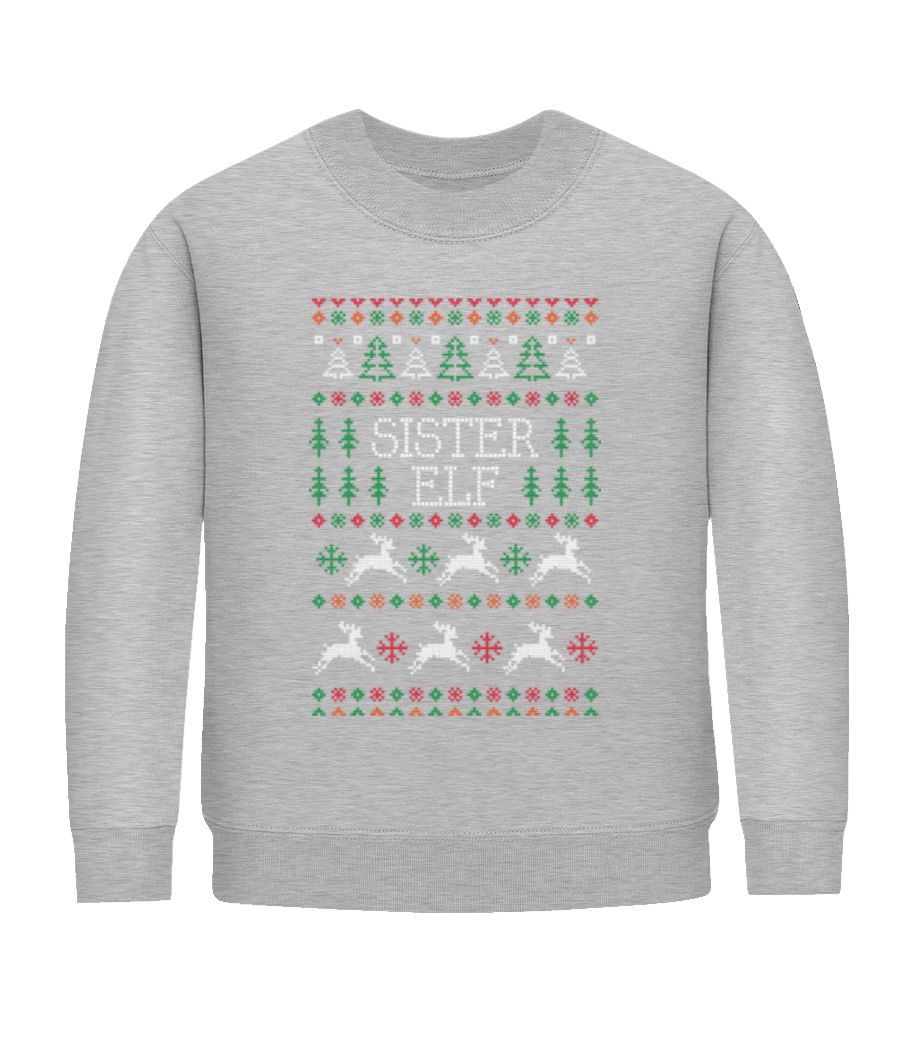 Aperçu: Sister Elf - Sweatshirt Enfant - Gris chiné - Devant
