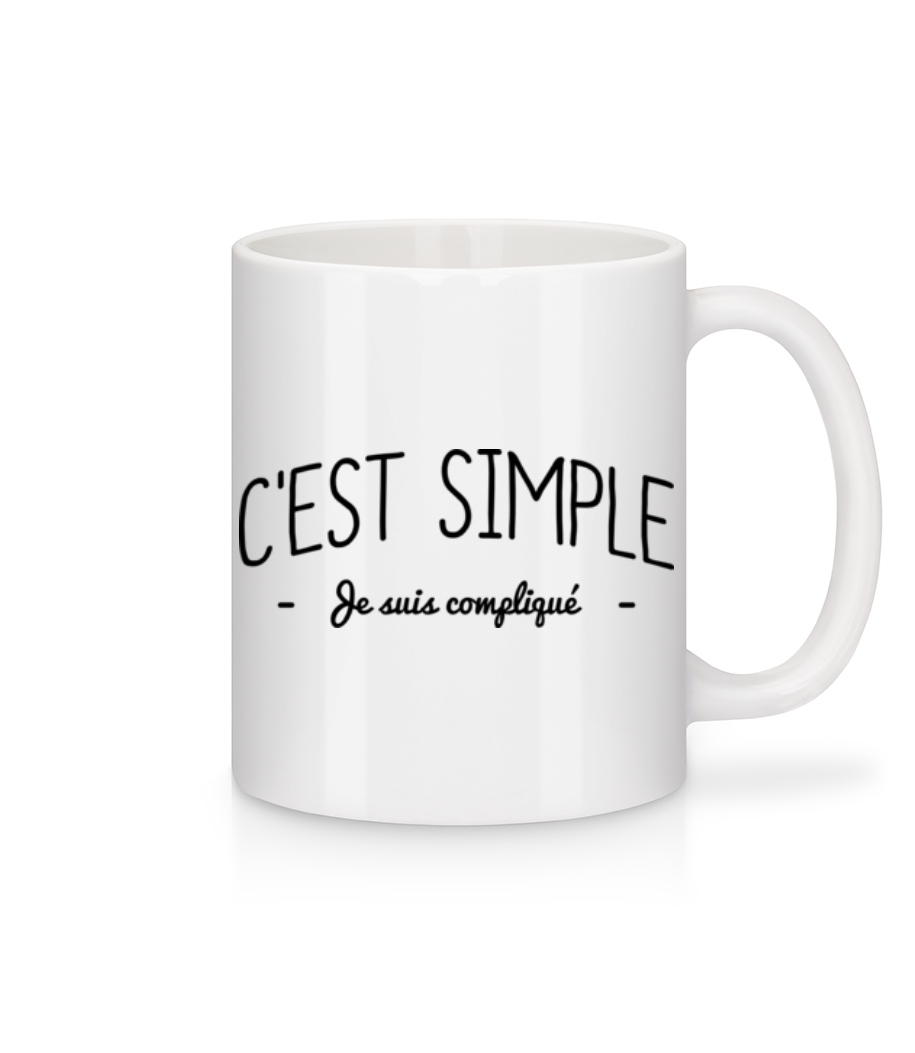 Aperçu: C'est Simple, Je Suis Compliqué - Mug en céramique blanc - Blanc - Devant