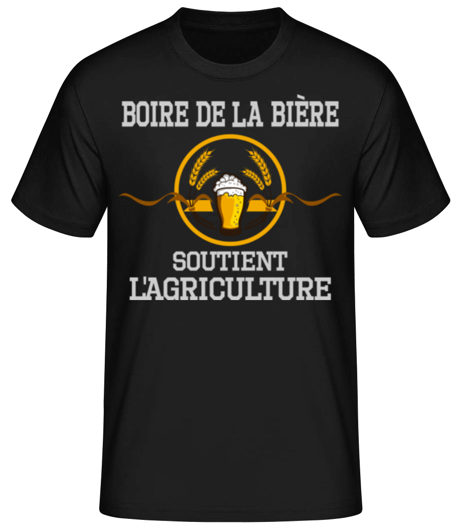 Aperçu: Boire De La Bière - T-shirt standard Homme - Noir - Devant