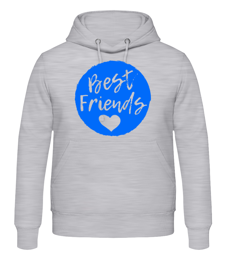 Aperçu: Best Friends Love - Sweat à capuche Homme - Gris chiné - Devant