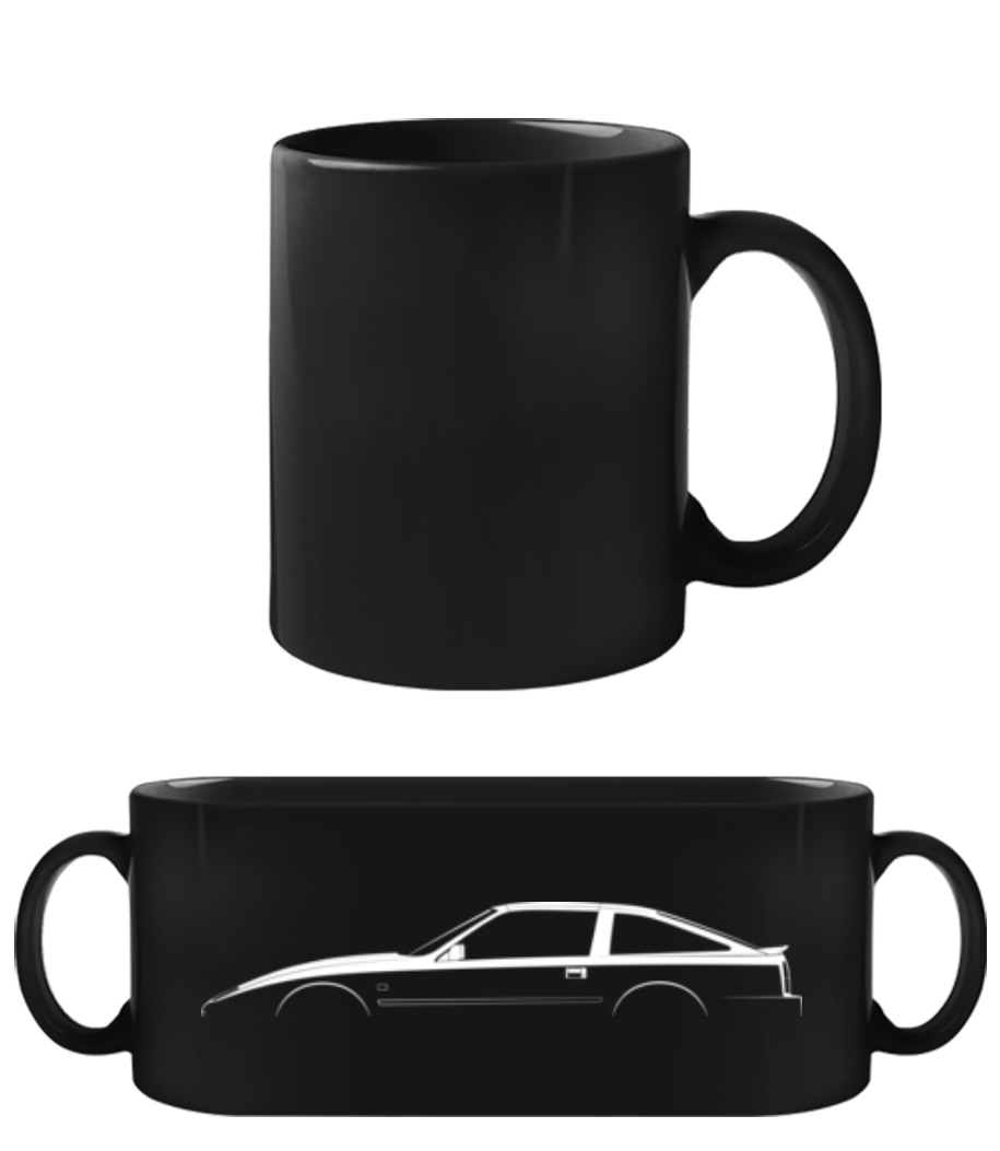 Aperçu: 'Nissan 300ZX (Z31)' Silhouette - Tasse Noire - Noir - Devant