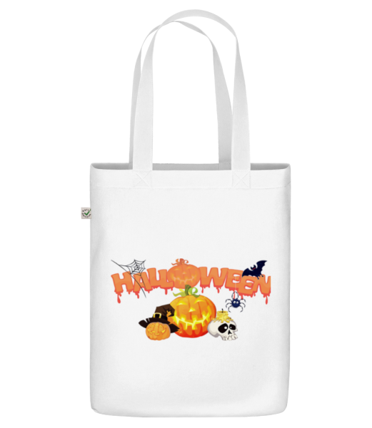 Halloween Citrouille Corbeau - Sac en toile bio - Blanc - Devant