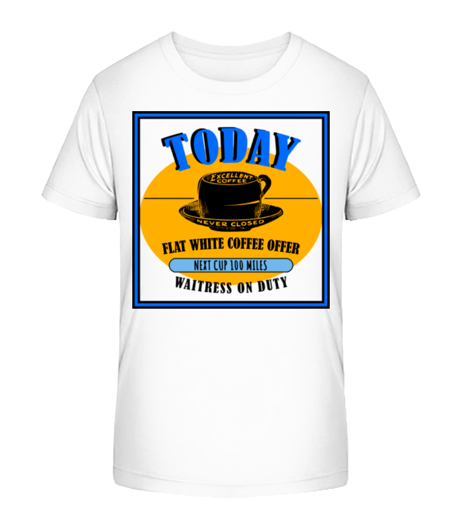 Aperçu: Flat White Coffee Offer - T-shirt bio Enfant Stanley Stella 2.0 - Blanc - Devant