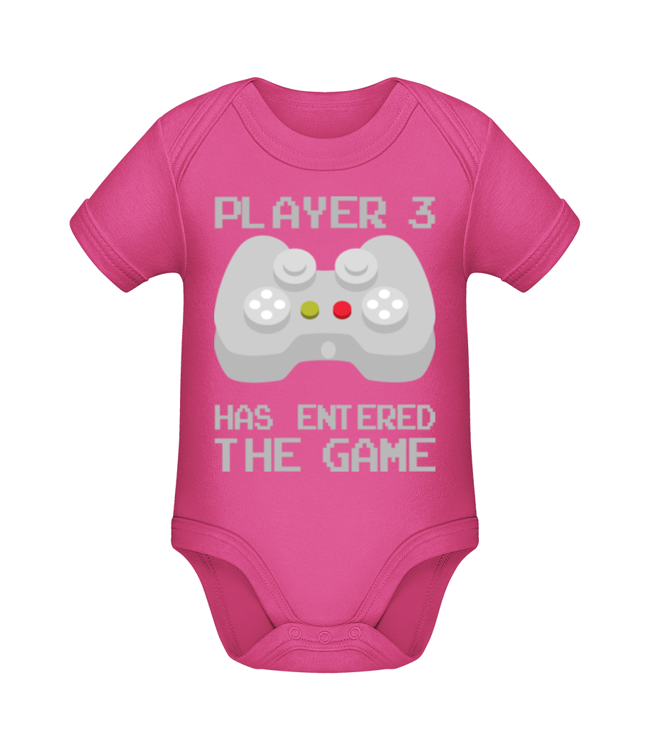 Player 3 Entered The Game - Body manches courtes bio - Magenta - Devant
