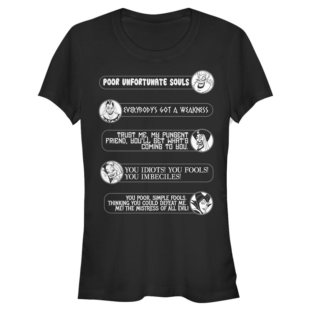 Disney - Les Méchants Disney - Photo de groupe Villain Quotes - Femme T-shirt