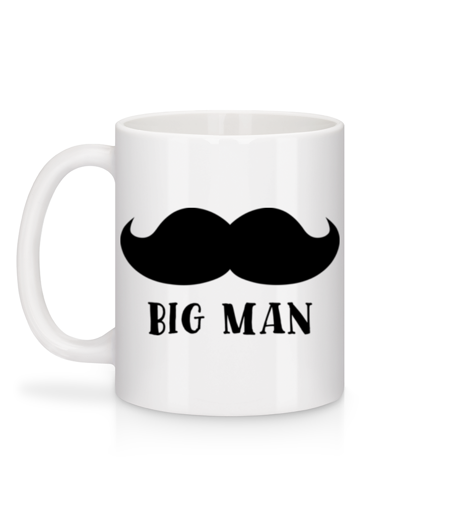 Big Man Mustache - Mug en céramique blanc - Blanc - Derrière