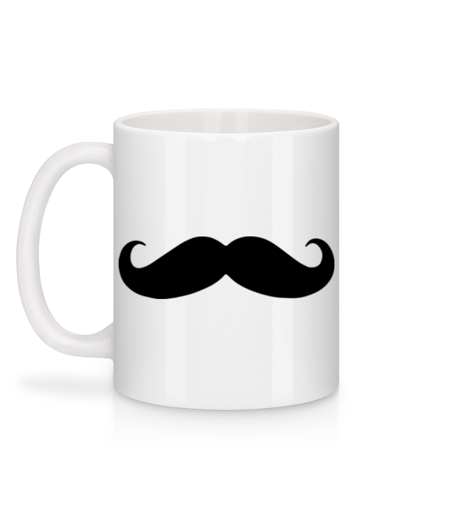Aperçu: Moustache - Mug en céramique blanc - Blanc - Derrière