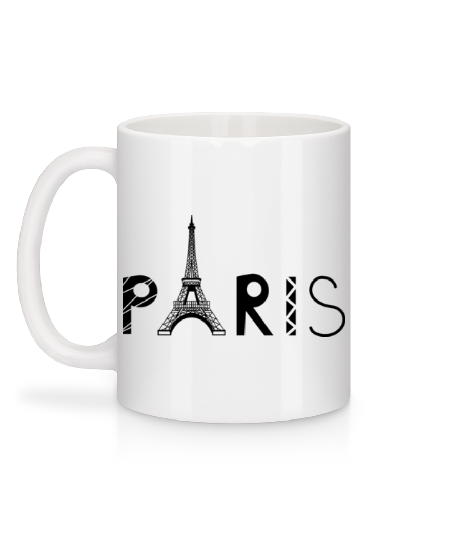 Paris France - Mug en céramique blanc - Blanc - Derrière