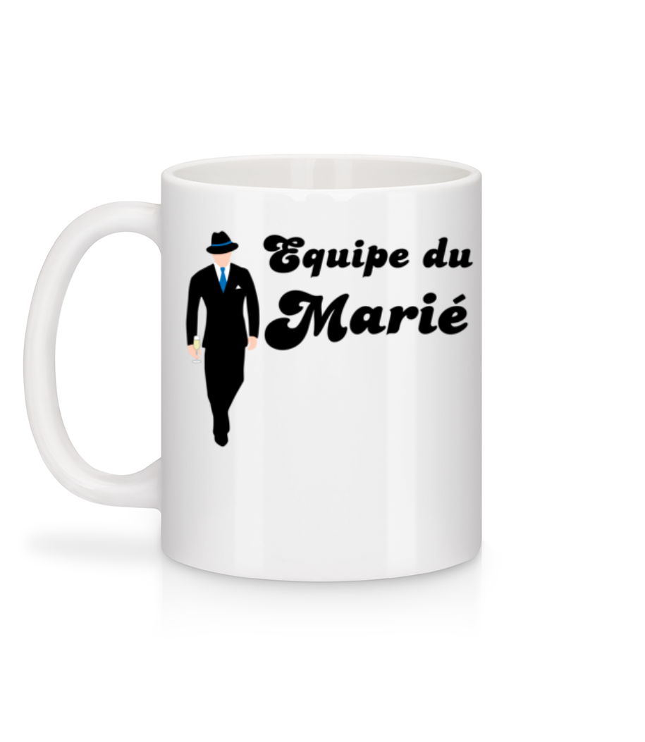 Equipe Du Marié - Mug en céramique blanc - Blanc - Derrière