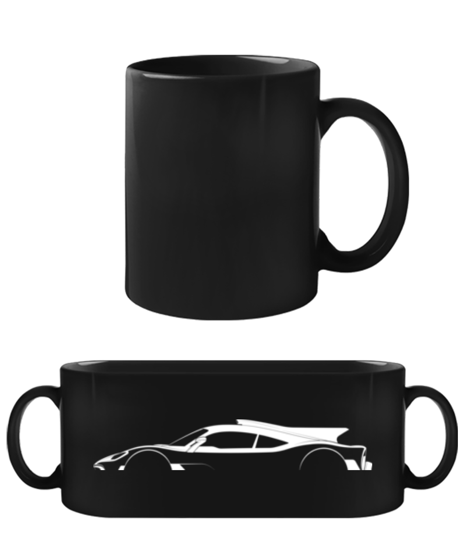 'Mercedes-Benz Proj. One R50' Silhouette · Schwarze Tasse