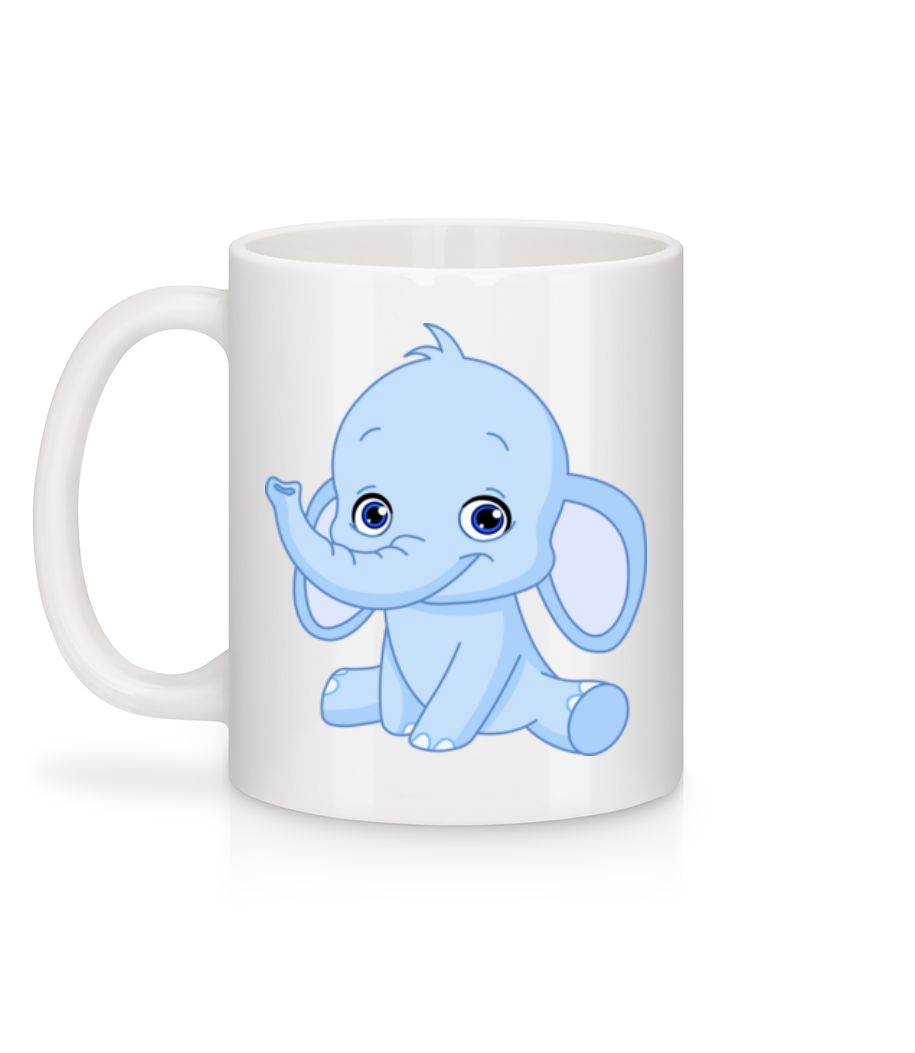 Aperçu: Éléphant Comic - Mug en céramique blanc - Blanc - Derrière
