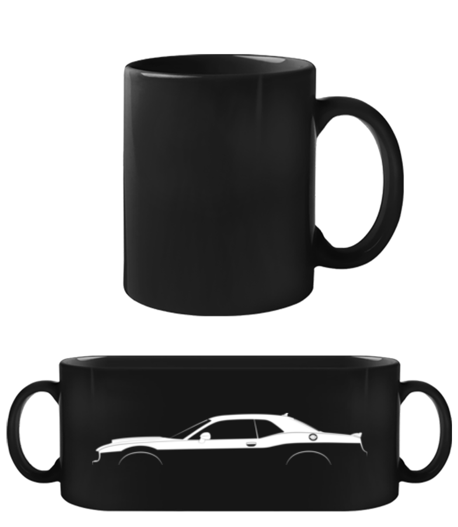 'Dodge Challenger SRT Demon' Silhouette - Tasse Noire - Noir - Devant