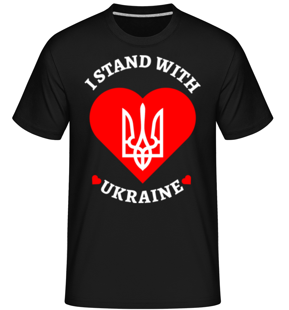 Aperçu: I Stand With Ukraine -  T-Shirt Shirtinator homme - Noir - Devant