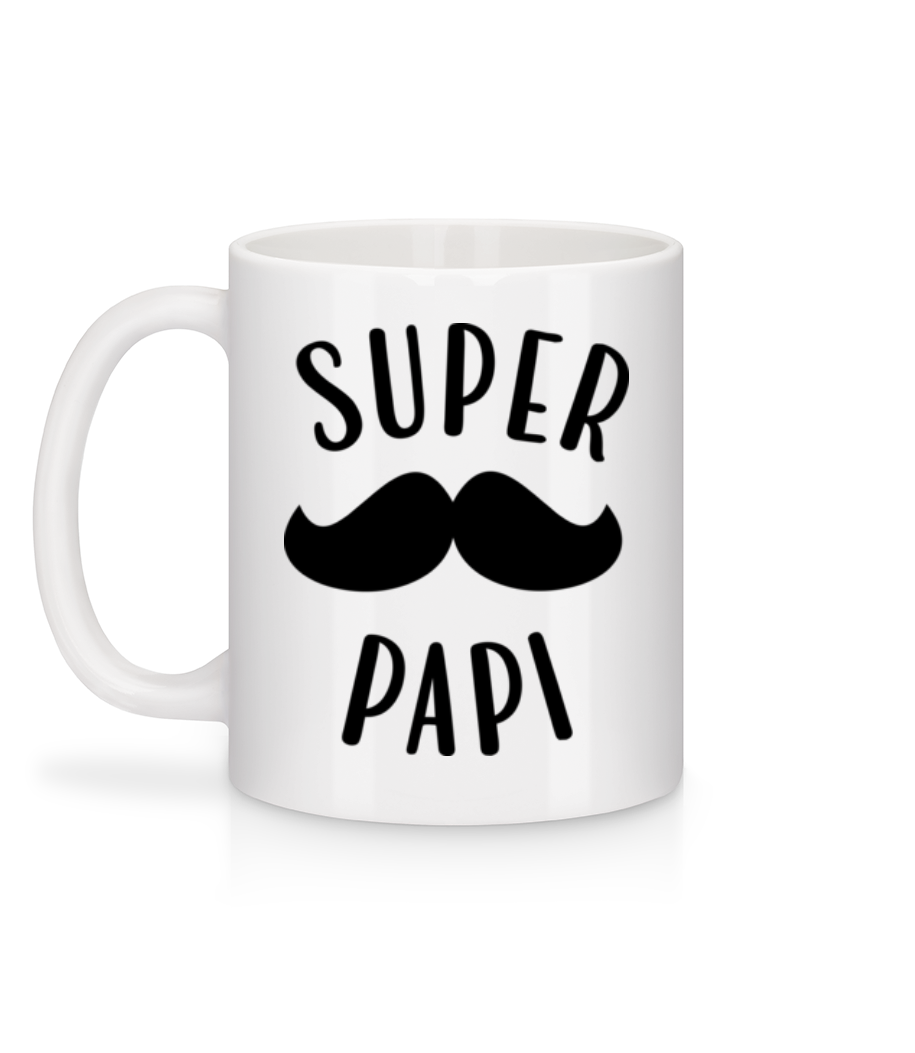 Aperçu: Super Papi - Mug en céramique blanc - Blanc - Derrière