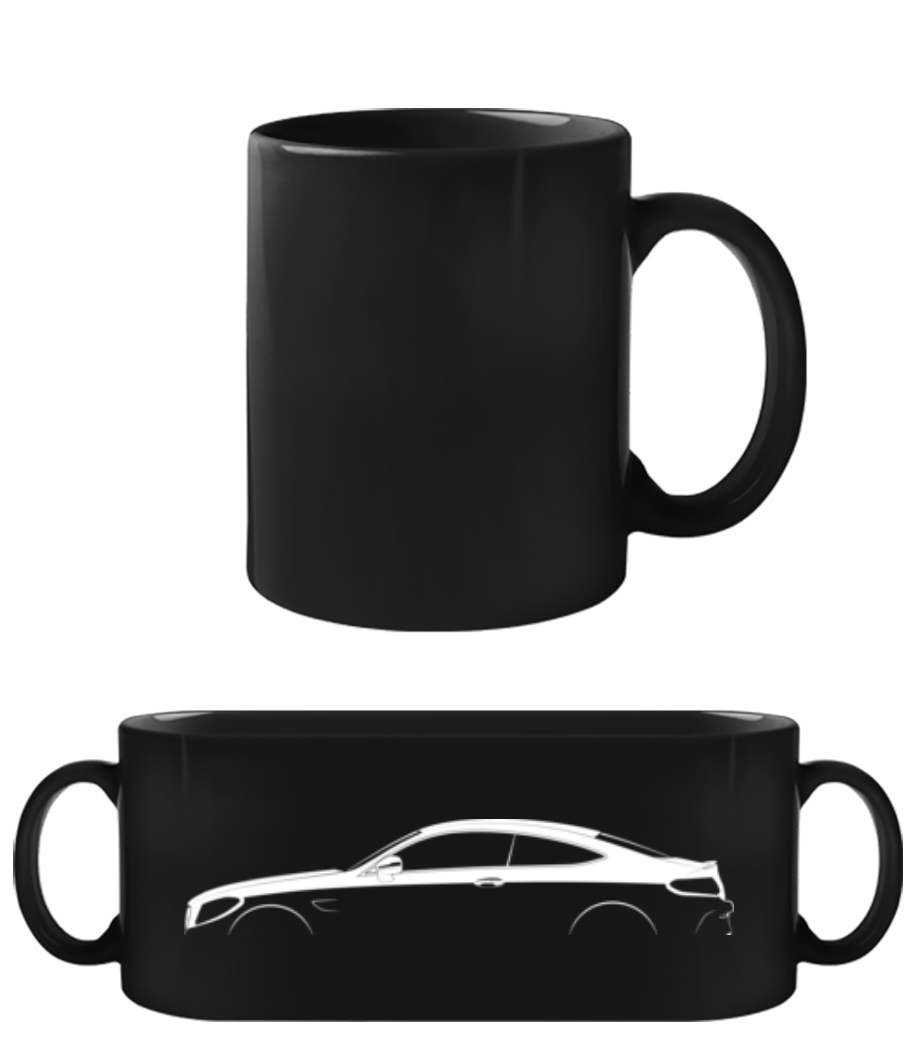 'Mercedes-Benz C Coupe AMG' Silhouette · Schwarze Tasse