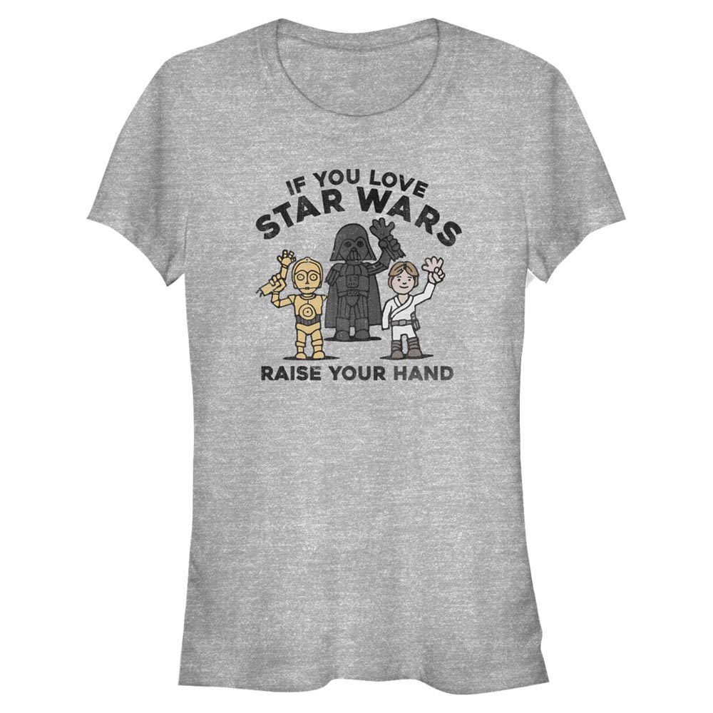 Aperçu: Star Wars - Skupina Raise Your Hands - Femme T-shirt - Gris chiné - Devant