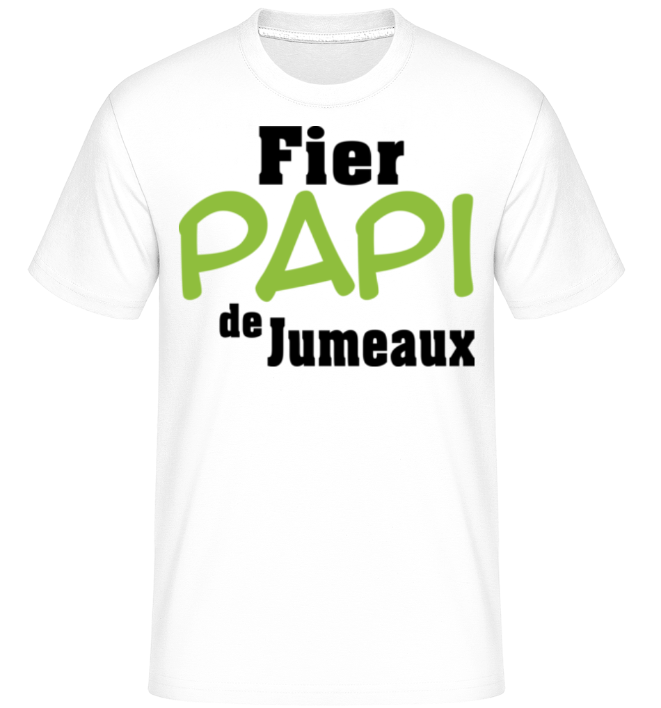 Aperçu: Fier Papi De Jumeaux -  T-Shirt Shirtinator homme - Blanc - Devant