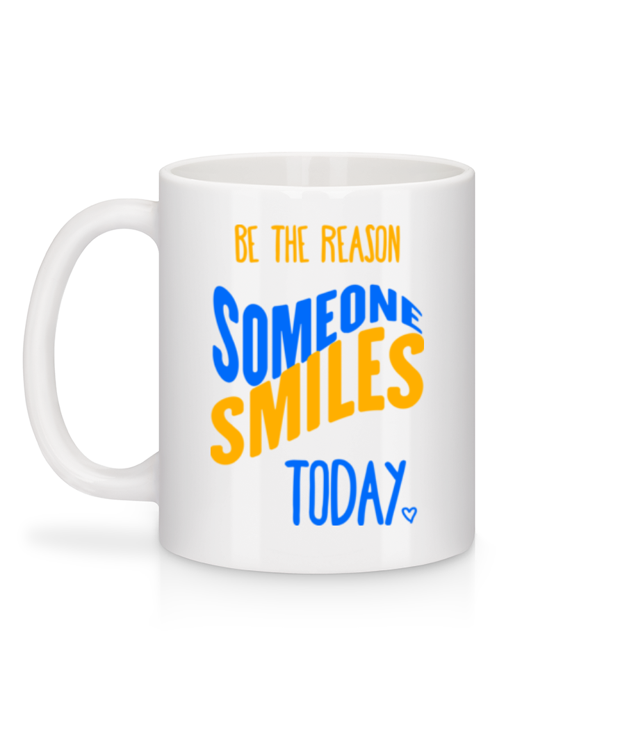Aperçu: Be The Reason Someone Smiles Today - Mug en céramique blanc - Blanc - Derrière