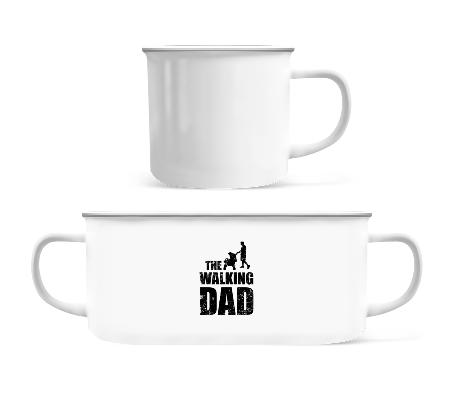 The Walking Dad - Tasse Émaillée - Blanc - Devant