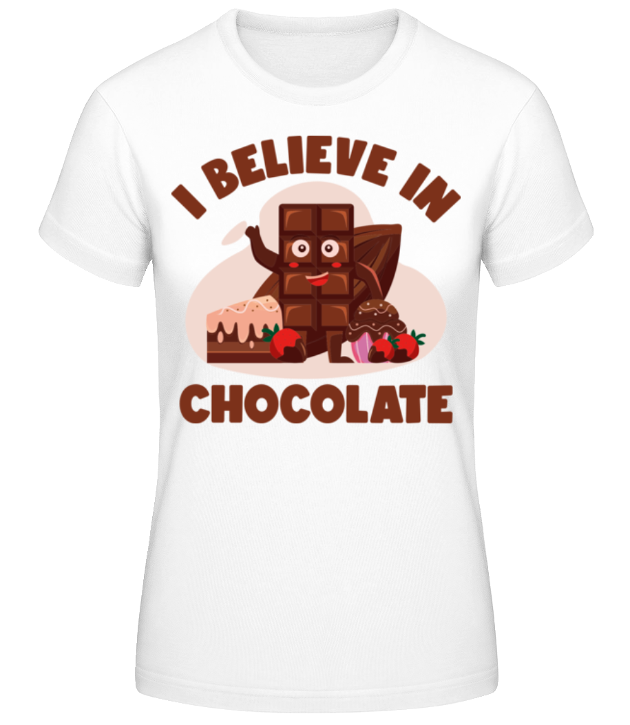 Aperçu: I Believe In Chocolate - T-shirt standard Femme - Blanc - Devant