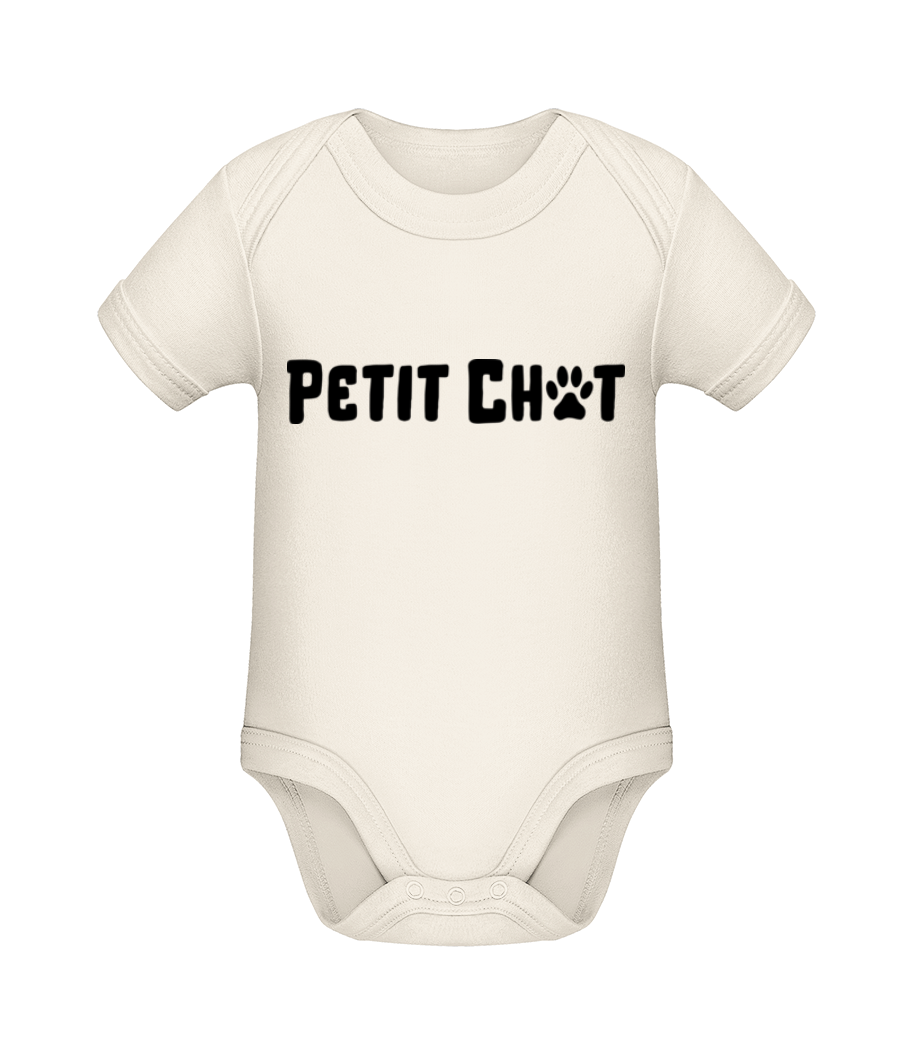 Aperçu: Petit Chat - Body manches courtes bio - Crème - Devant