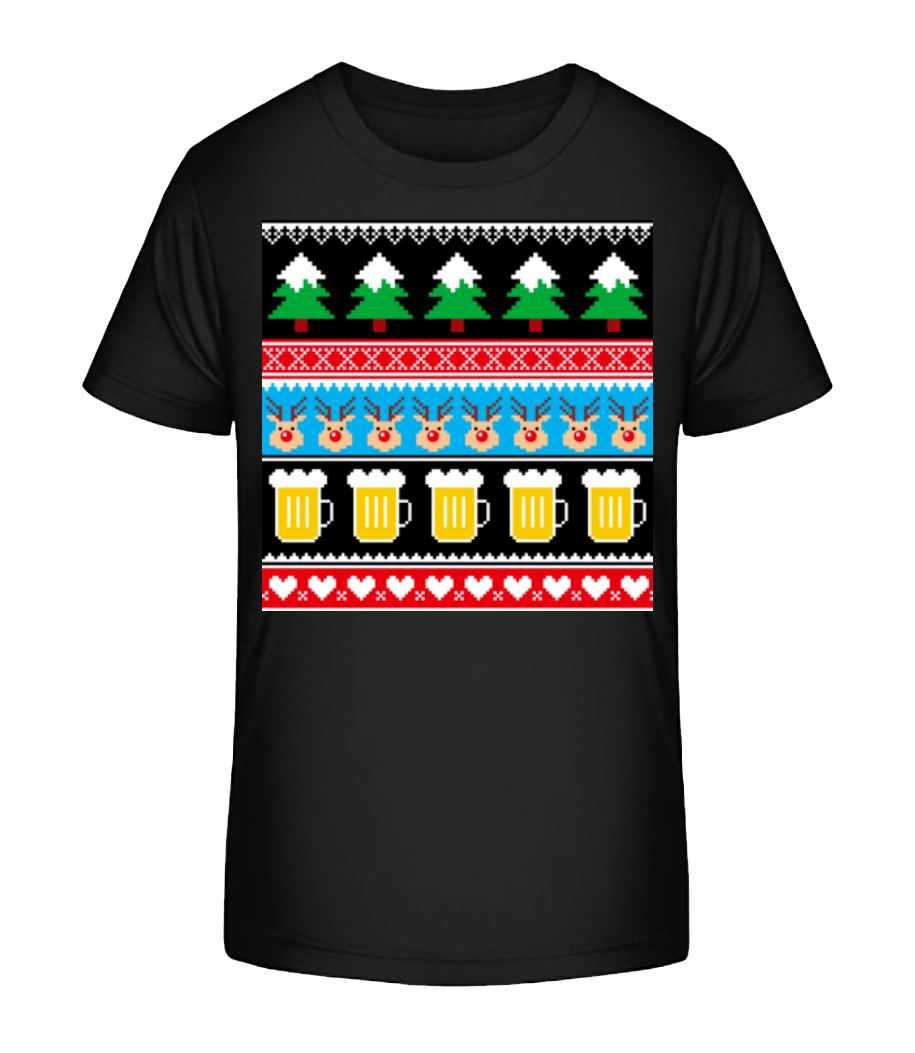 Aperçu: Ugly Christmas Symbols - T-shirt bio Enfant Stanley Stella 2.0 - Noir - Devant
