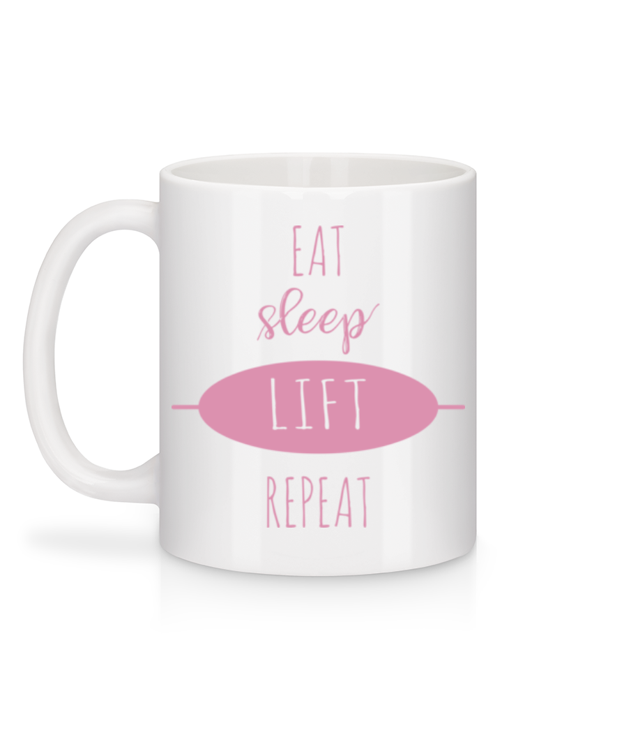 Aperçu: Eat Sleep Lift Repeat - Mug en céramique blanc - Blanc - Derrière