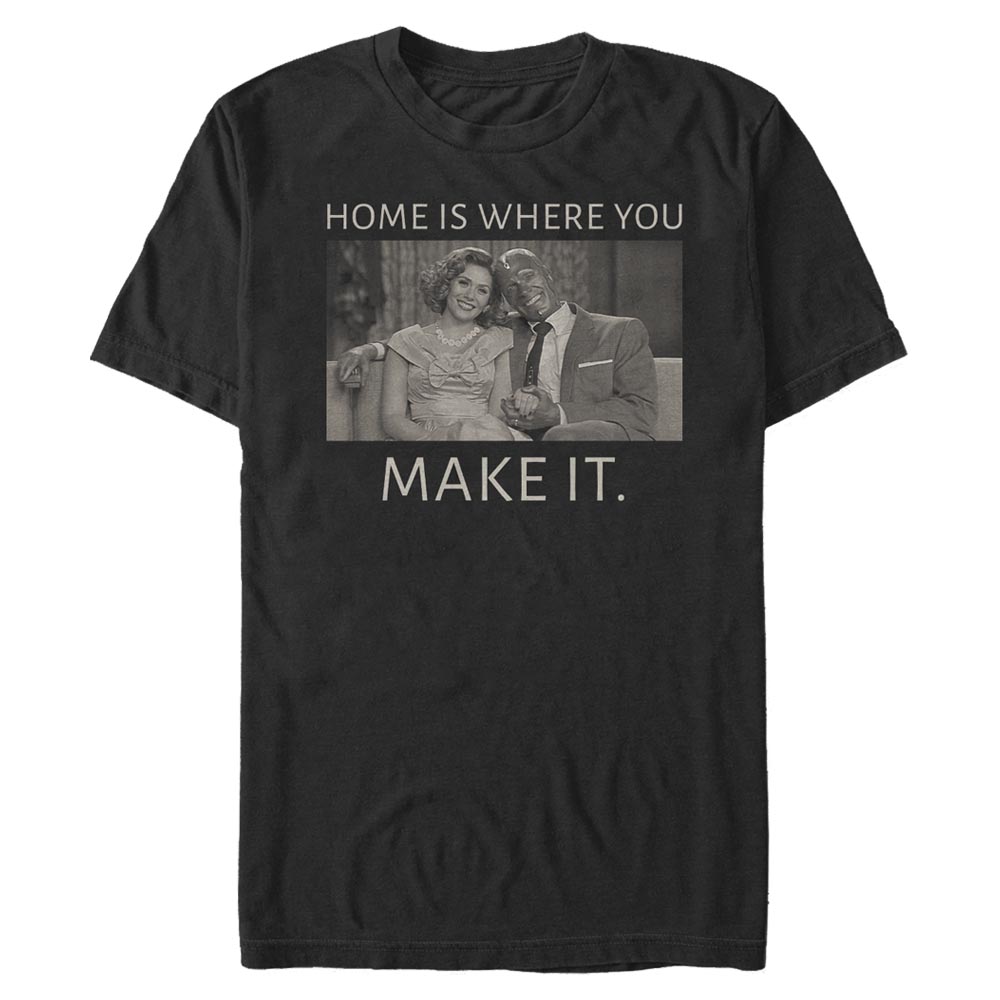 Aperçu: Marvel - WandaVision - Wanda & Vision Home Couple - Homme T-shirt - Noir - Devant
