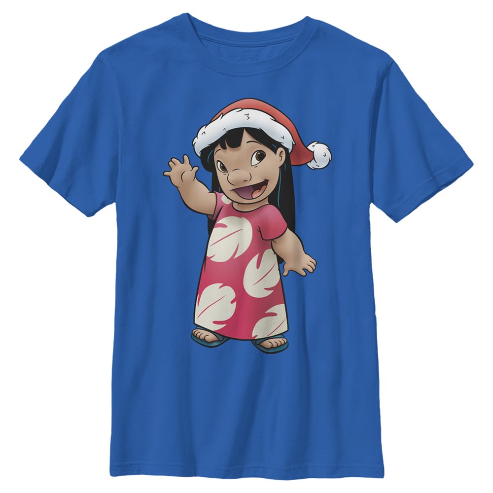 Disney Classics - Lilo & Stitch - Lilo Holiday - Christmas - Enfant T-shirt - Bleu royal - Devant