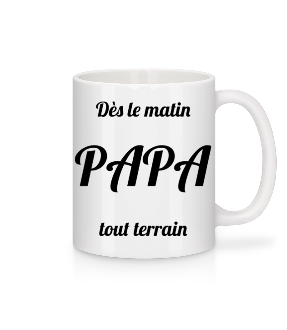 Papa Tout Terrain · Mug en céramique blanc