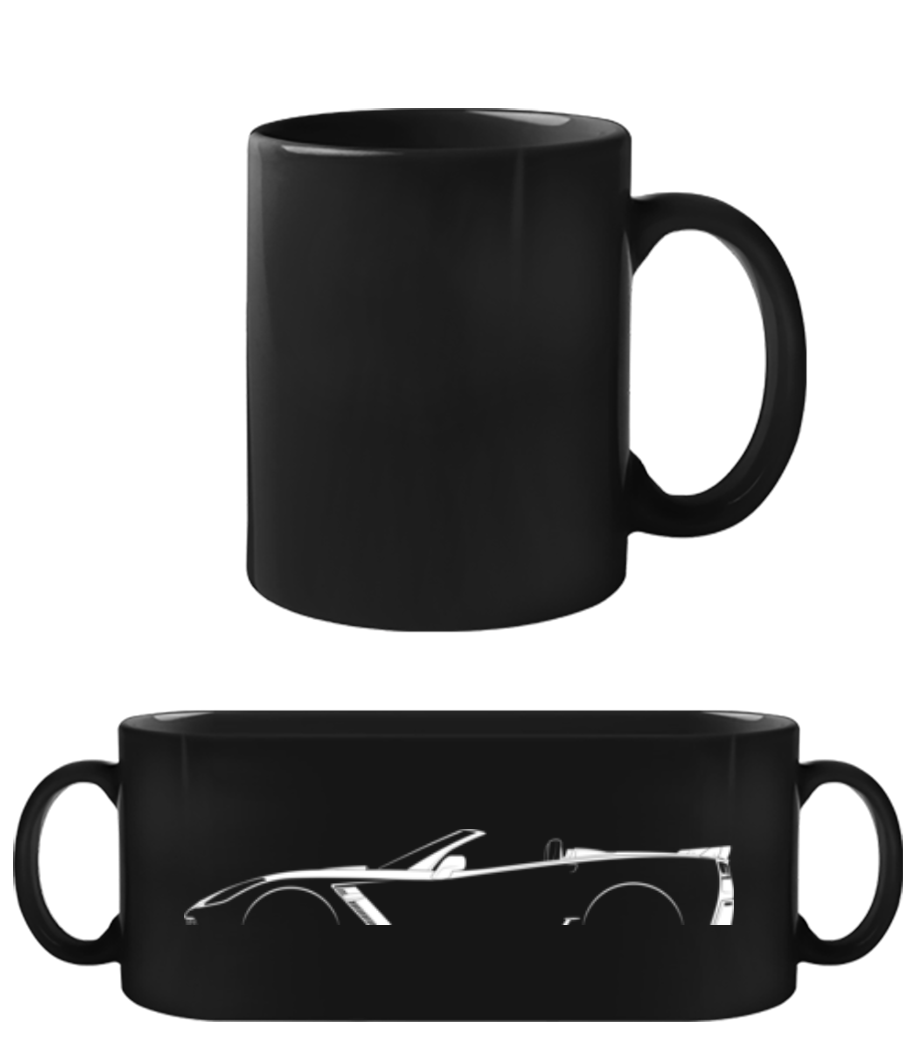 'Chevrolet Corvette C7 Z06' Silhouette - Schwarze Tasse - Schwarz - Vorne
