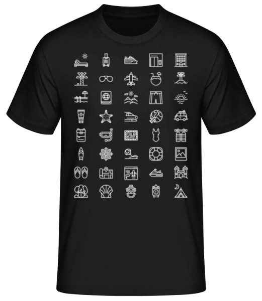 Vacances Touriste Voyage Symboles Langue - T-shirt standard Homme - Noir - Devant