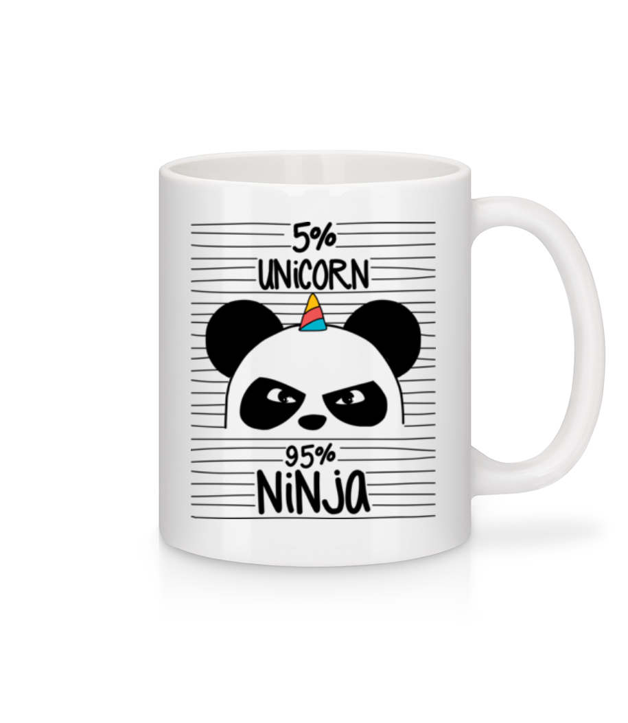 Aperçu: 5% Unicorn 95% Ninja - Mug en céramique blanc - Blanc - Devant