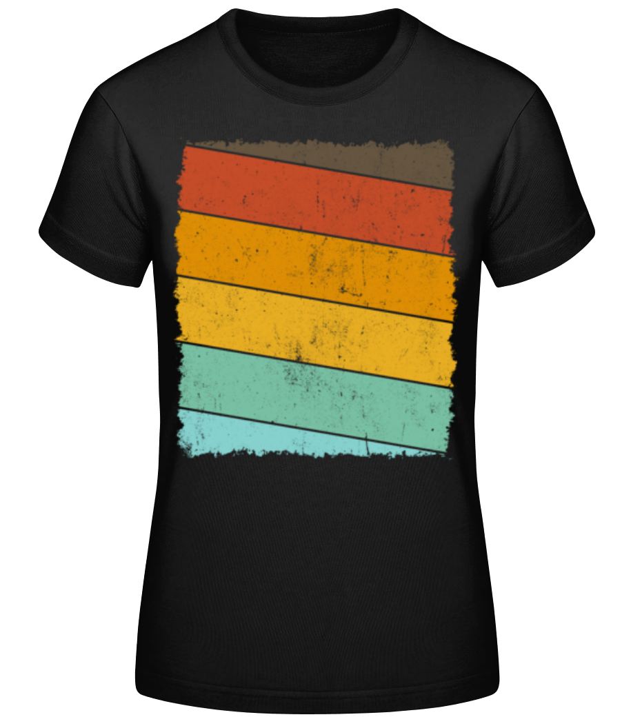 Vorschau: Retro Hintergrund Rechteck 3 - Frauen Basic T-Shirt - Schwarz - Vorne