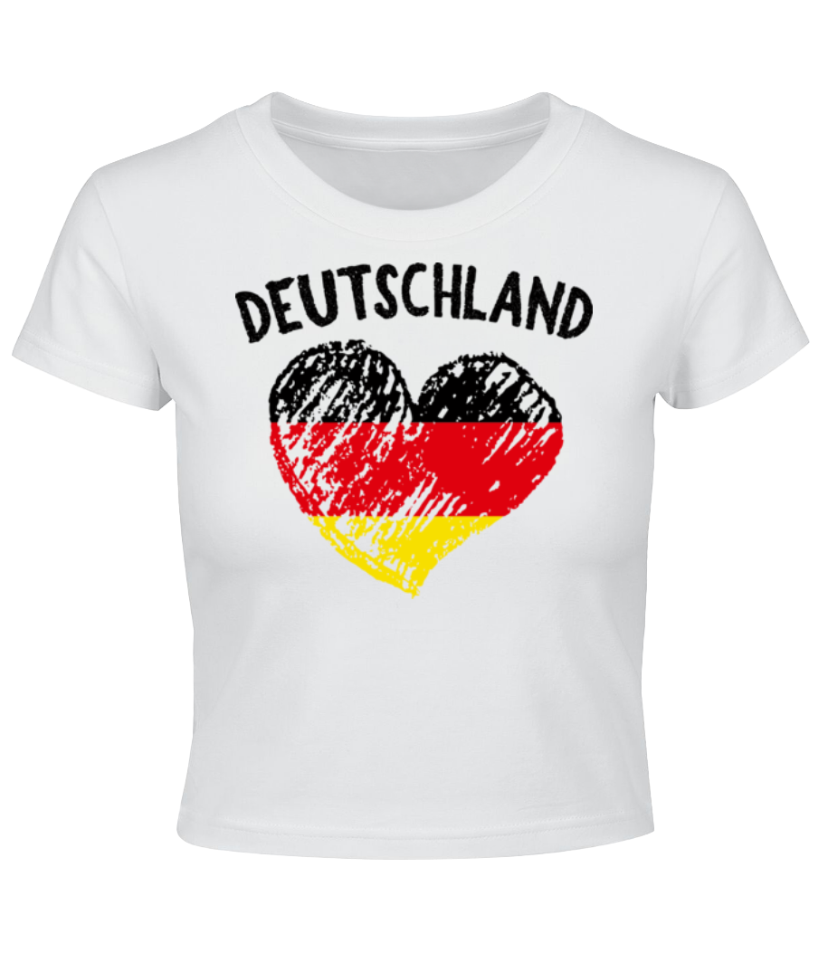 Deutschland Herz Flagge · Crop T-Shirt