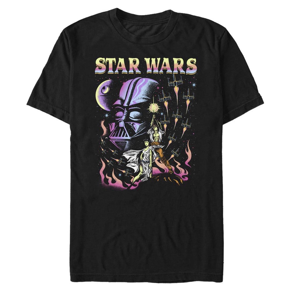 Star Wars - La guerre des étoiles - Photo de groupe Blacklight Dark Side - Homme T-shirt