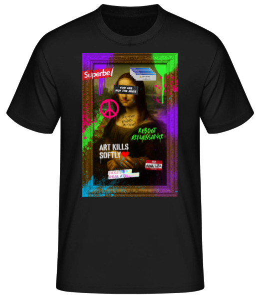 Mona Lisa’s 404 Smile - T-shirt standard Homme - Noir - Devant