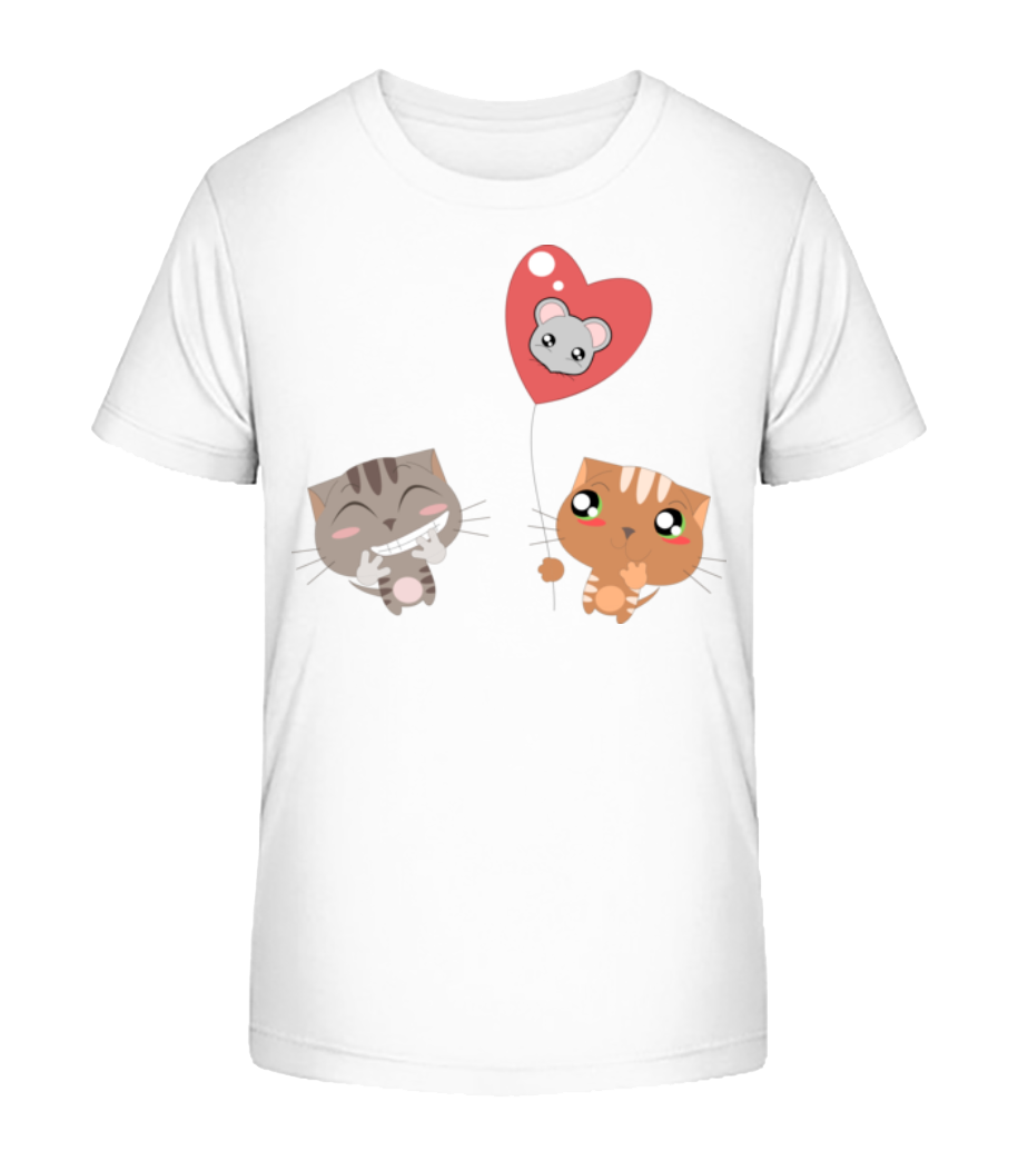 Ballon Cœur Et Chats · T-shirt bio Enfant Stanley Stella 2.0