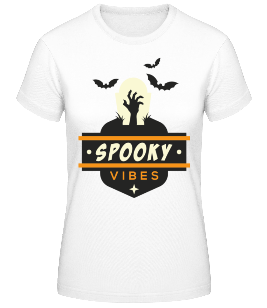 Vorschau: Spooky Vibes - Frauen Basic T-Shirt - Weiß - Vorne