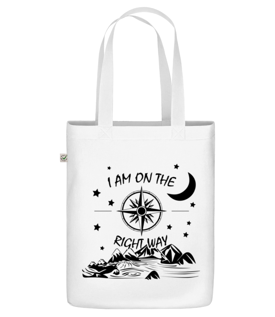 Aperçu: I Am On The Right Way - Sac en toile bio - Blanc - Devant