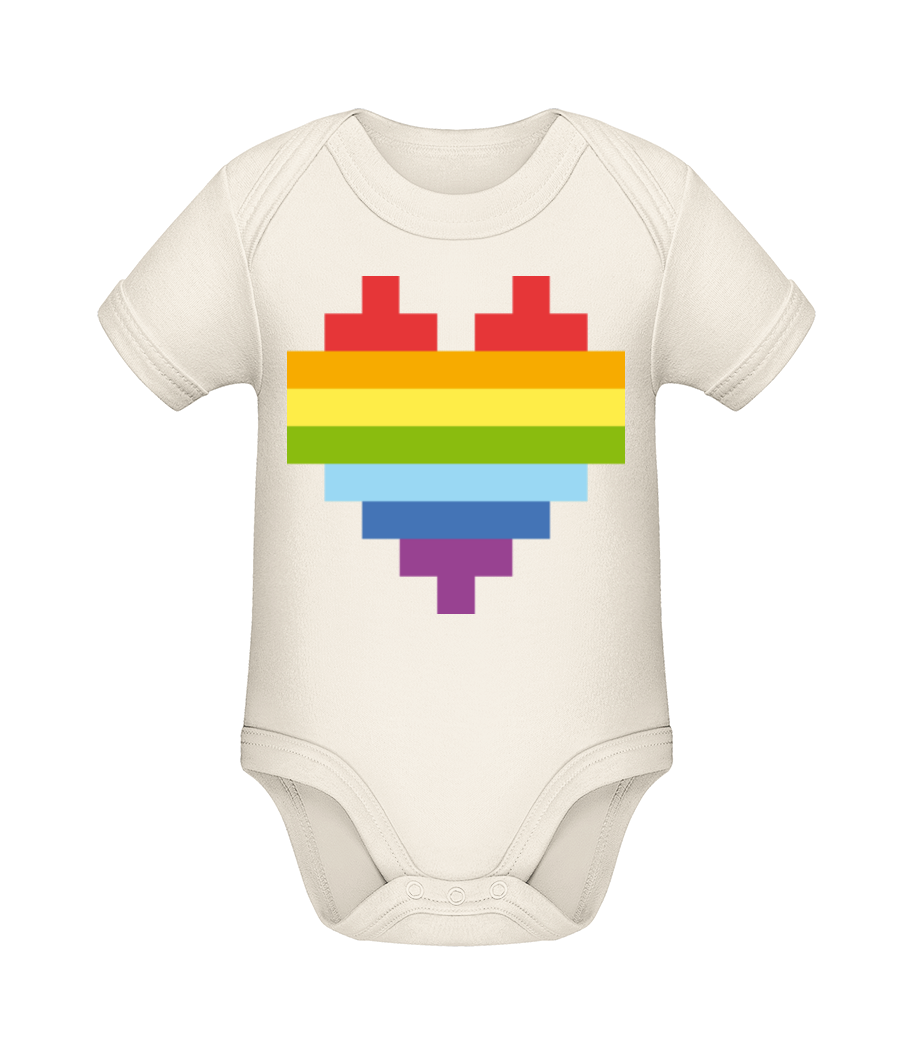 Rainbow Heart · Body manches courtes bio