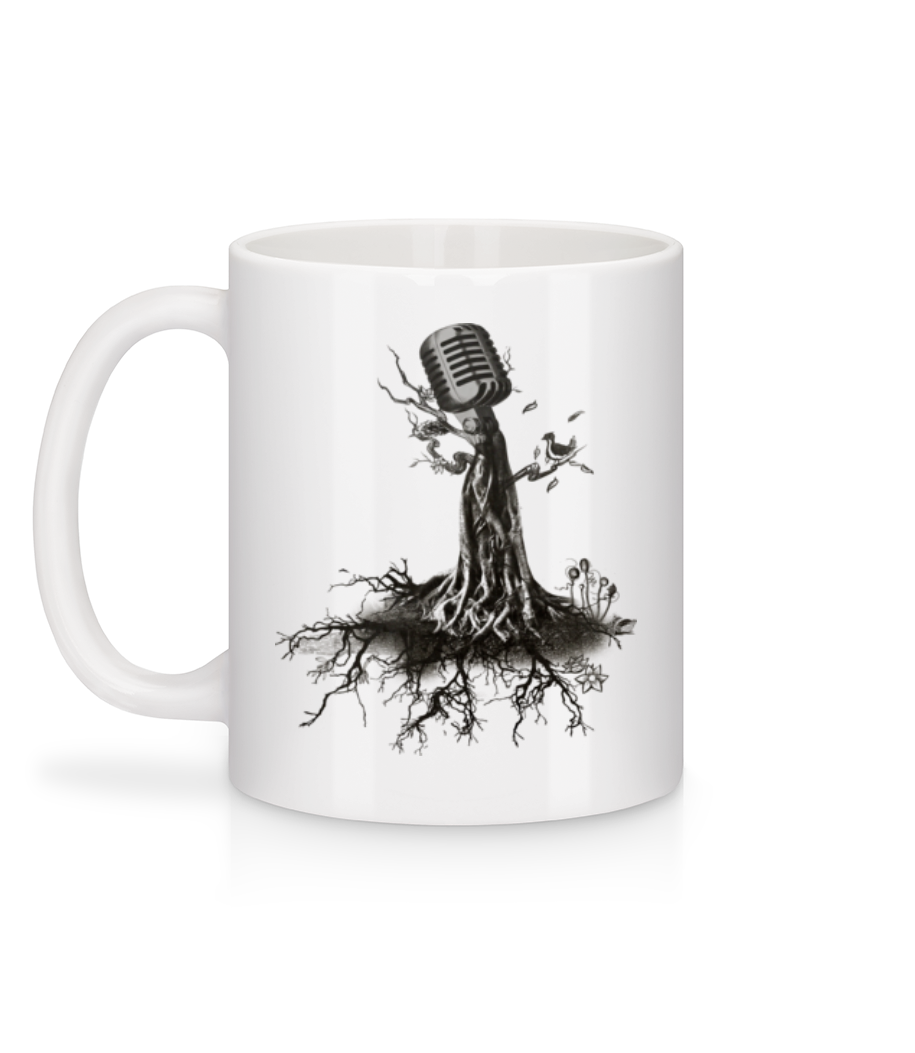 Aperçu: Arbre De Microphone - Mug en céramique blanc - Blanc - Derrière