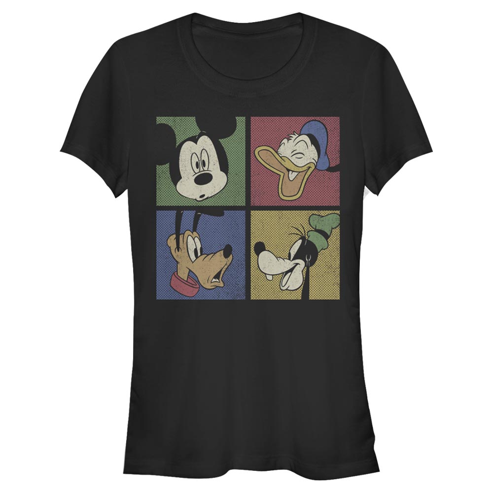 Disney - Mickey Mouse - Skupina Block Party - Femme T-shirt - Noir - Devant